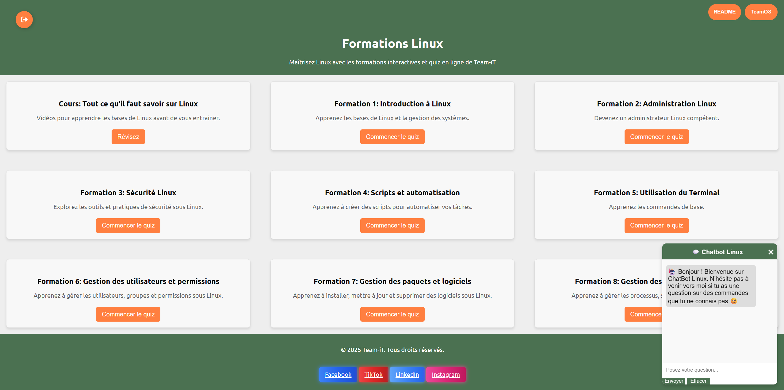 Aperçu de l'application de commande